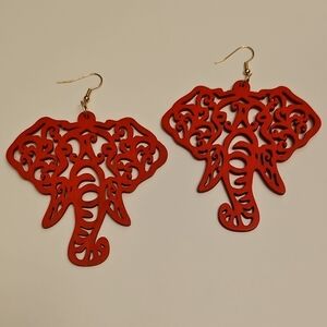 Red Elephant Earrings